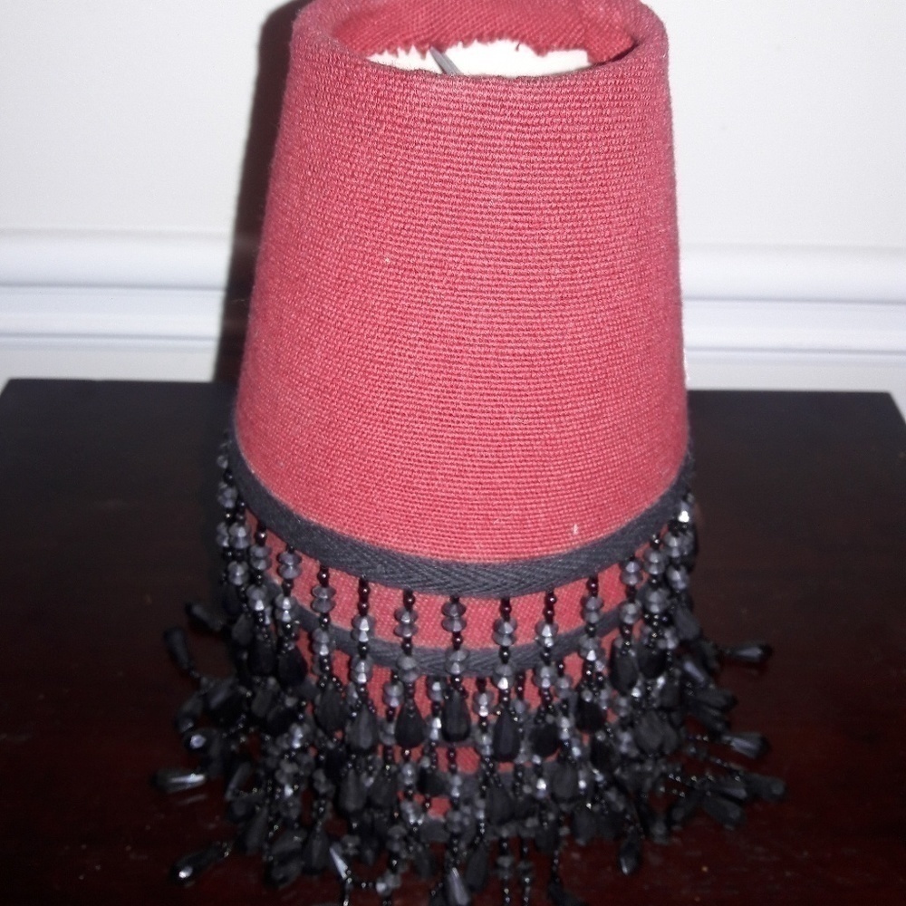 five (5) Red and Black Chandlier Lampshades - Picture 2 of 5